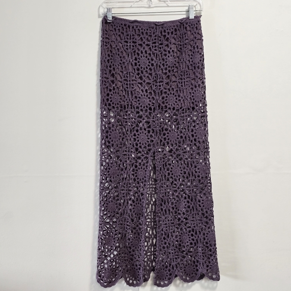 Pull &Bear Elegant Purple Crochet Skirt - Picture 7 of 10
